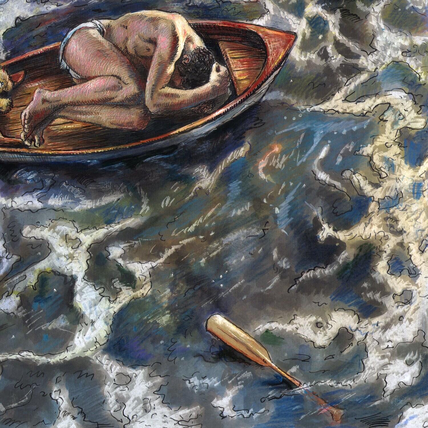 "The Drift" Original Mixed-Media Work on Paper | Free Shipping Worldwide