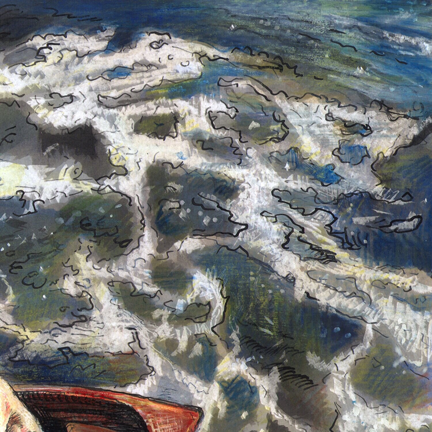 "The Drift" Original Mixed-Media Work on Paper | Free Shipping Worldwide