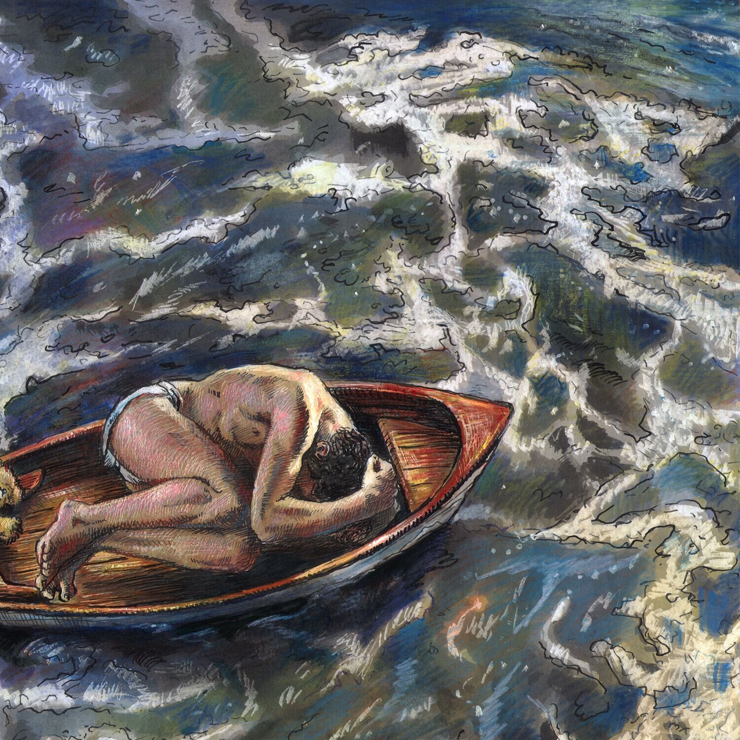 "The Drift" Original Mixed-Media Work on Paper | Free Shipping Worldwide