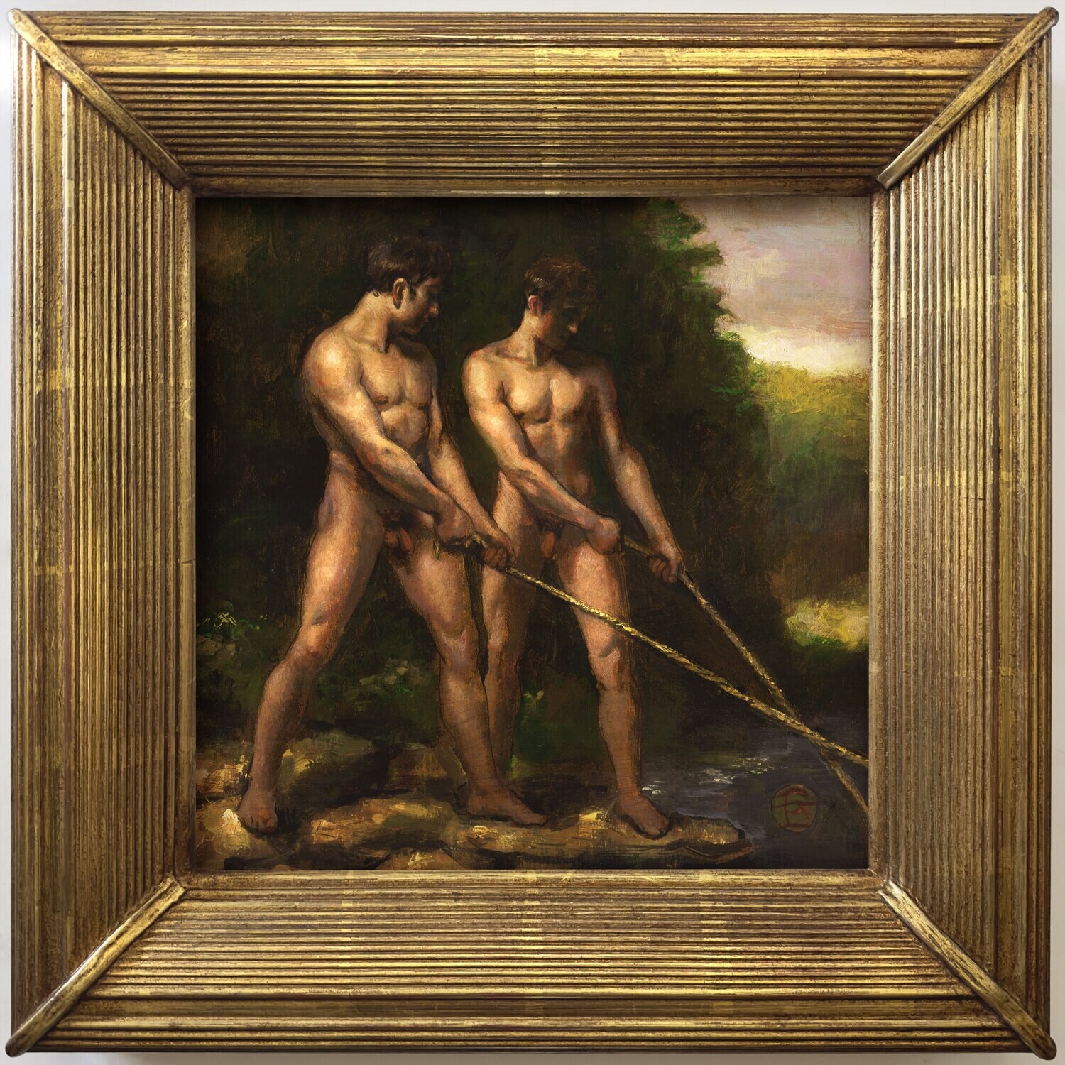 &quot;Rope&quot; Original Framed Painting on Panel | Free Shipping Worldwide