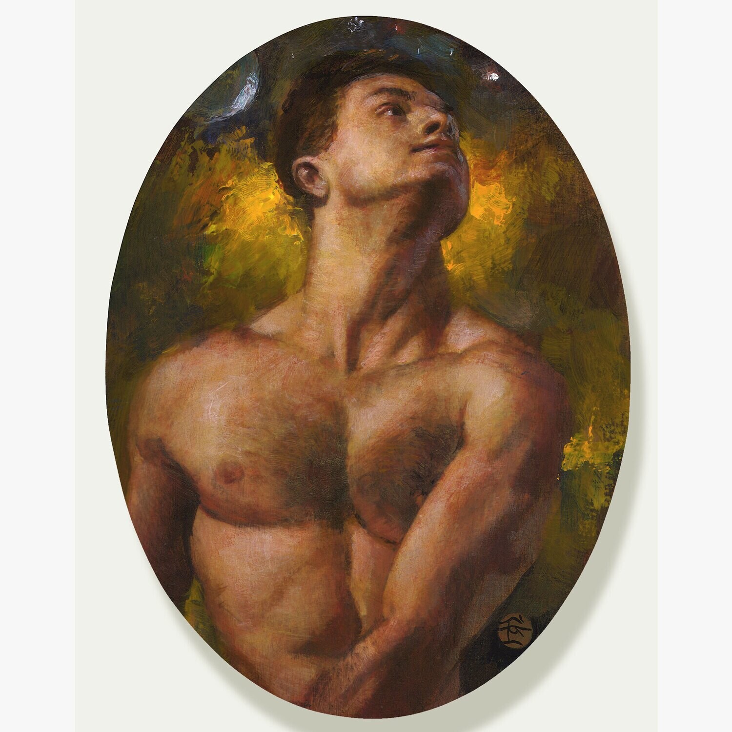 &quot;Hope&quot; (#2) Original Painting on Oval Panel | Free Shipping Worldwide