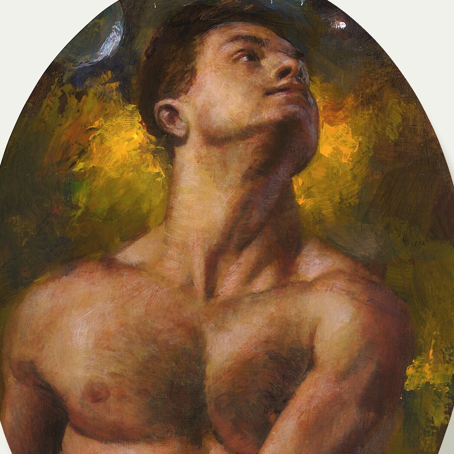 "Hope" (#2) Original Painting on Oval Panel | Free Shipping Worldwide
