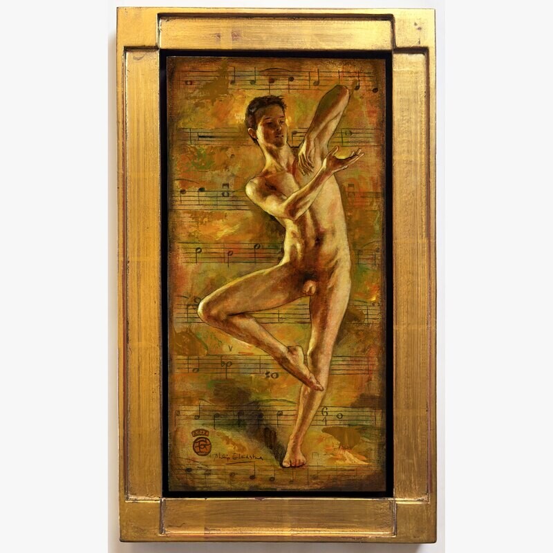 "A Last Dance for Barber" Original Framed Painting on Panel | Free Shipping Worldwide