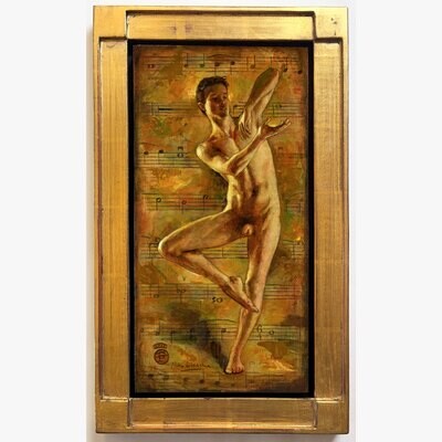 &quot;A Last Dance for Barber&quot; Original Framed Painting on Panel | Free Shipping Worldwide