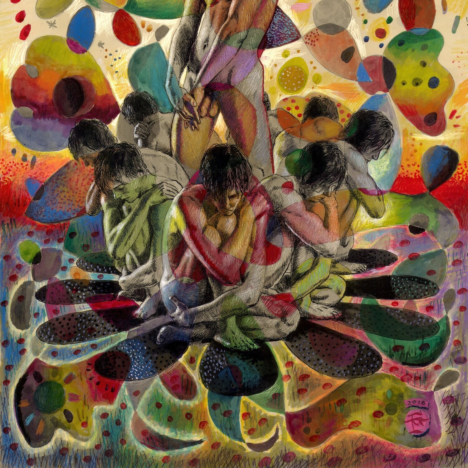 "The Rising" Original Mixed-Media Work on Paper | Free Shipping Worldwide