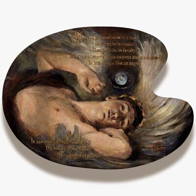 &quot;What a Piece of Work is a Man!&quot; Original Painting on Artist&#39;s Palette | Free Shipping Worldwide