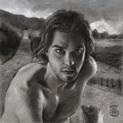 &quot;Determination&quot; Original Grisaille Work on Paper | Free Shipping Worldwide