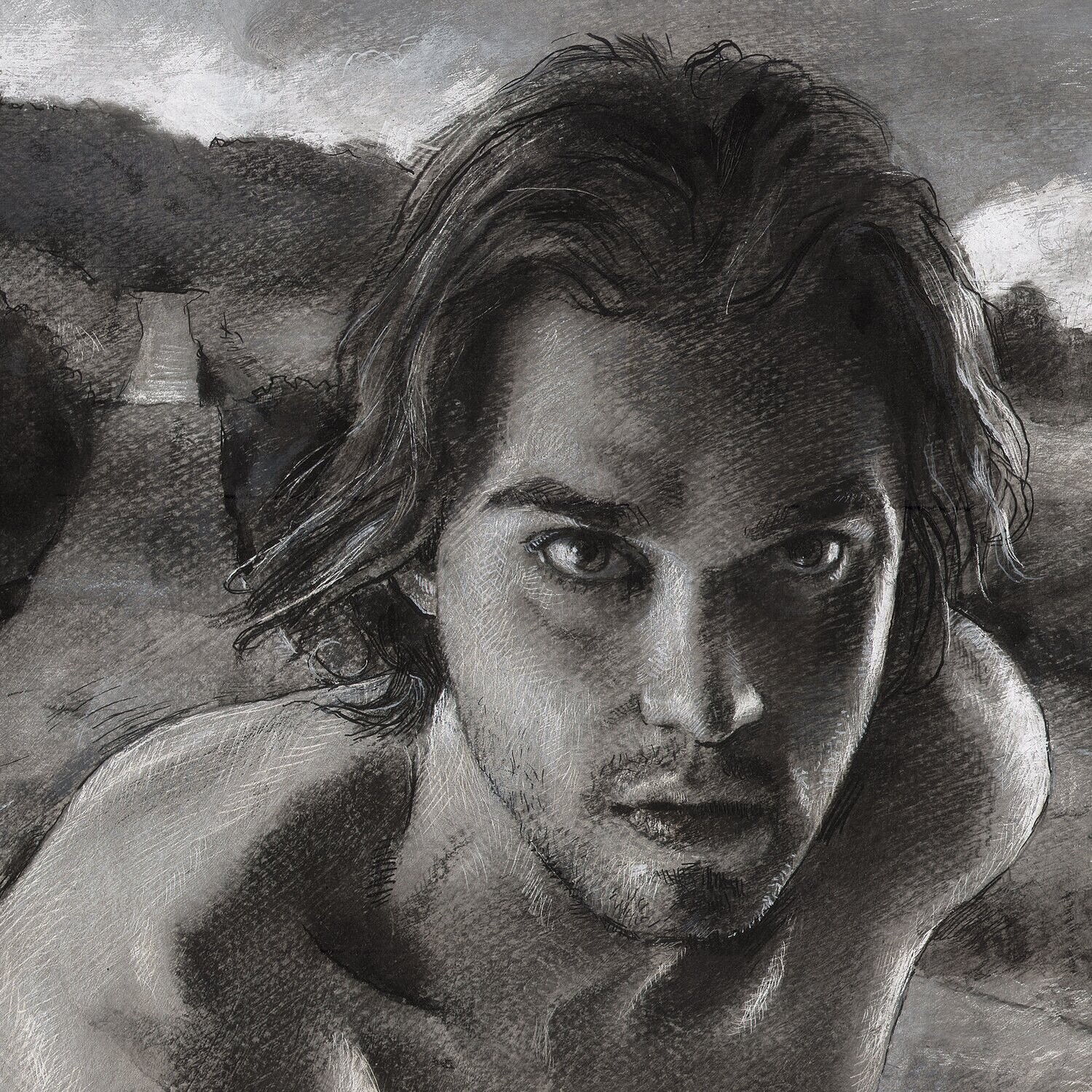 "Determination" Original Grisaille Work on Paper | Free Shipping Worldwide