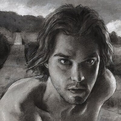 "Determination" Original Grisaille Work on Paper | Free Shipping Worldwide
