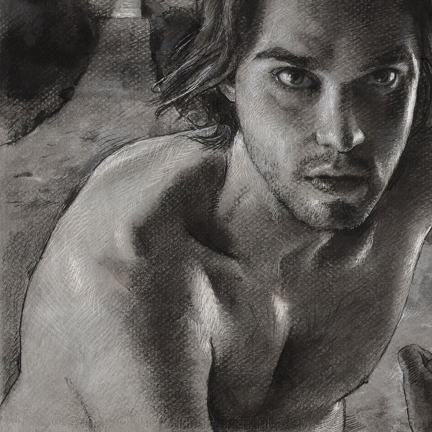 "Determination" Original Grisaille Work on Paper | Free Shipping Worldwide