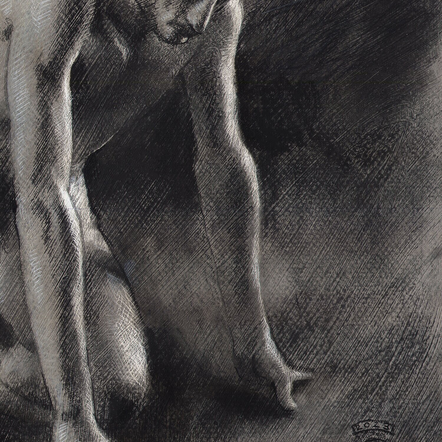 "Fatigue" Original Grisaille Work on Paper | Free Shipping Worldwide