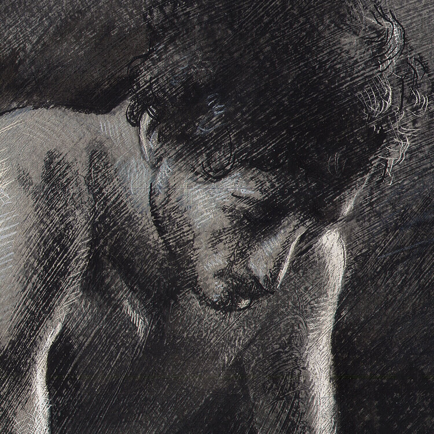 "Fatigue" Original Grisaille Work on Paper | Free Shipping Worldwide