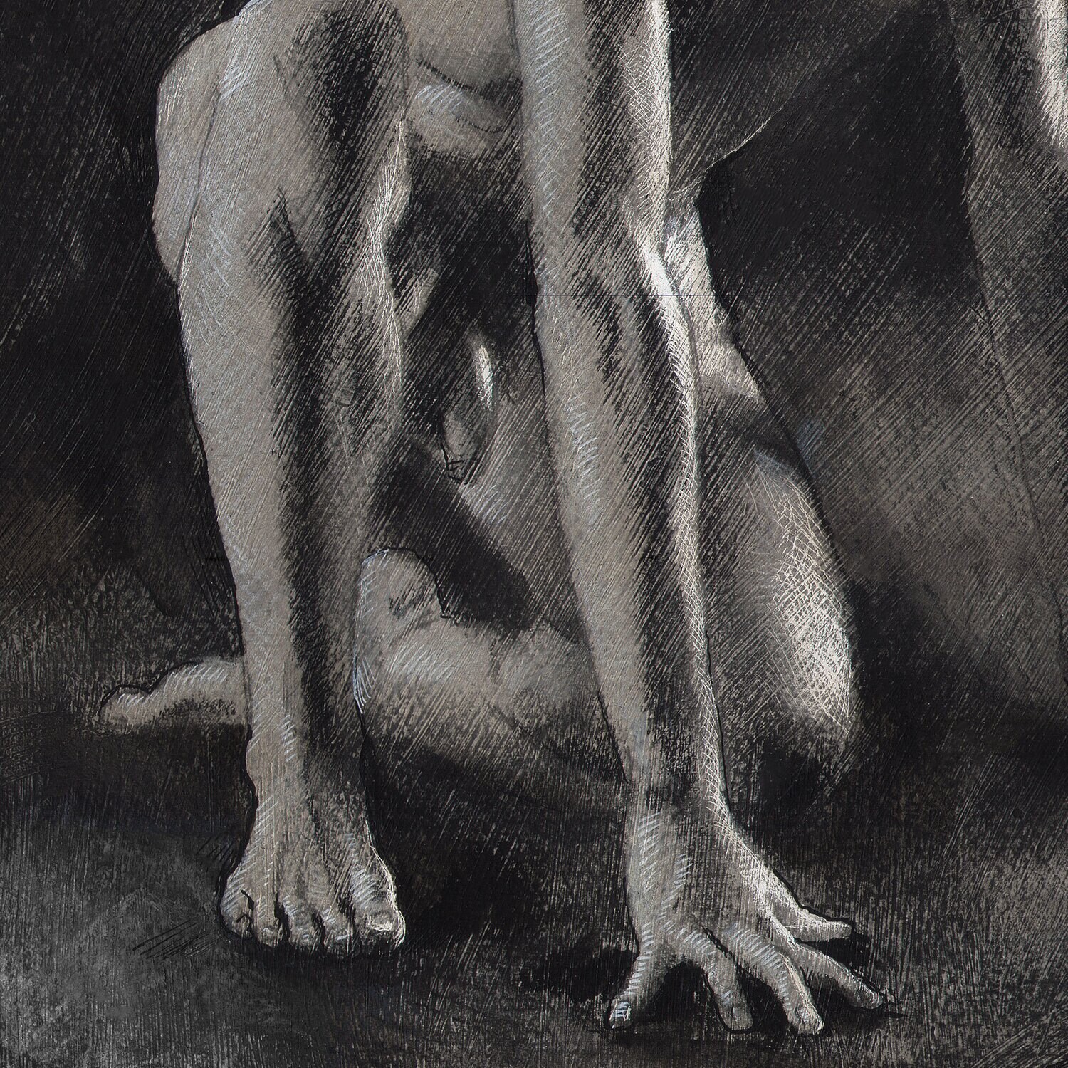 "Fatigue" Original Grisaille Work on Paper | Free Shipping Worldwide