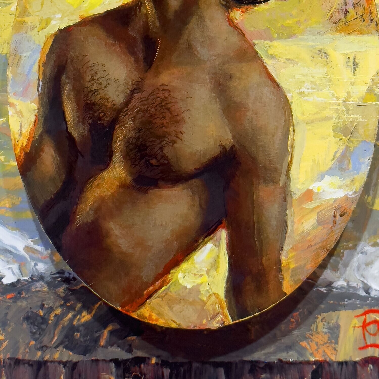 "Summer" Original Painting on Shaped Panel | Free Shipping Worldwide