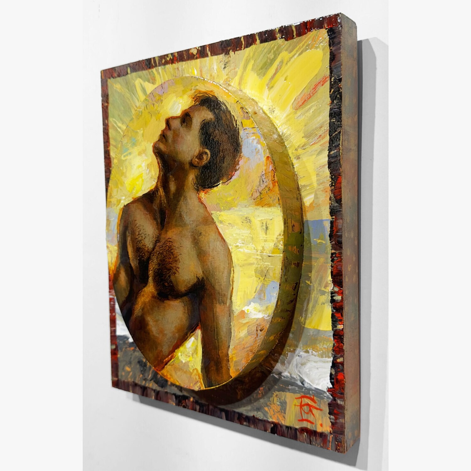 "Summer" Original Painting on Shaped Panel | Free Shipping Worldwide