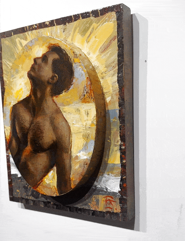 "Summer" Original Painting on Shaped Panel | Free Shipping Worldwide