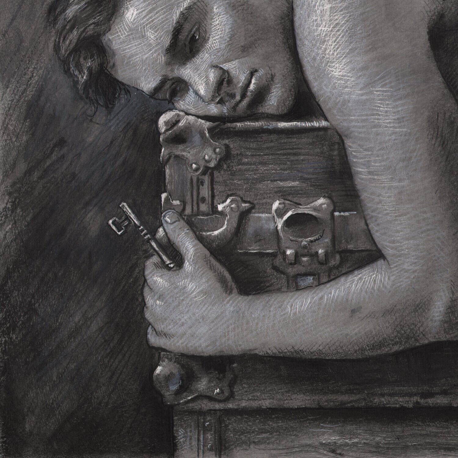 "Secrets" Original Grisaille Work on Paper | Free Shipping Worldwide