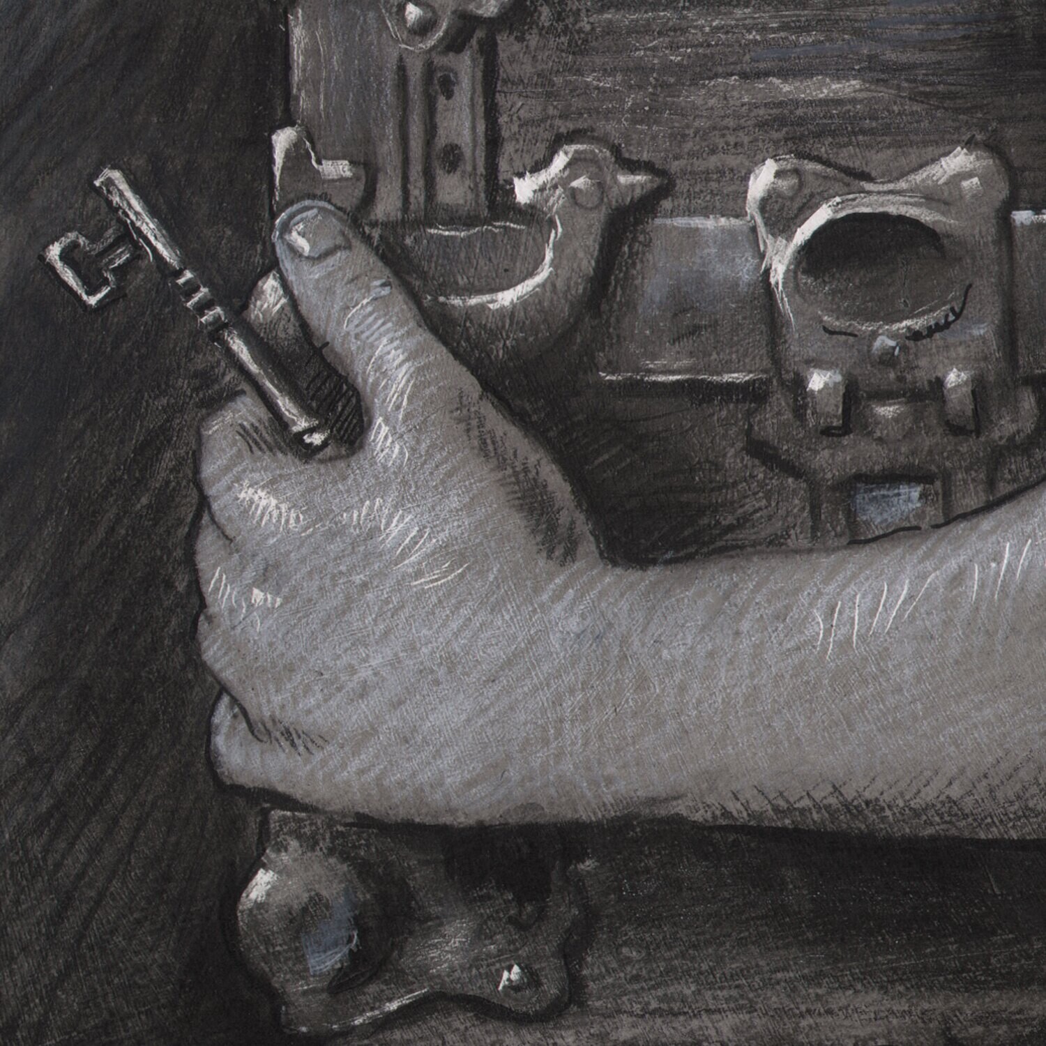 "Secrets" Original Grisaille Work on Paper | Free Shipping Worldwide