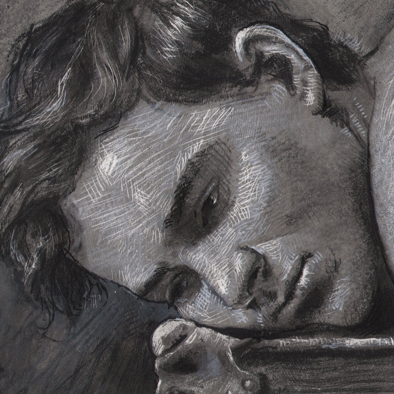 "Secrets" Original Grisaille Work on Paper | Free Shipping Worldwide