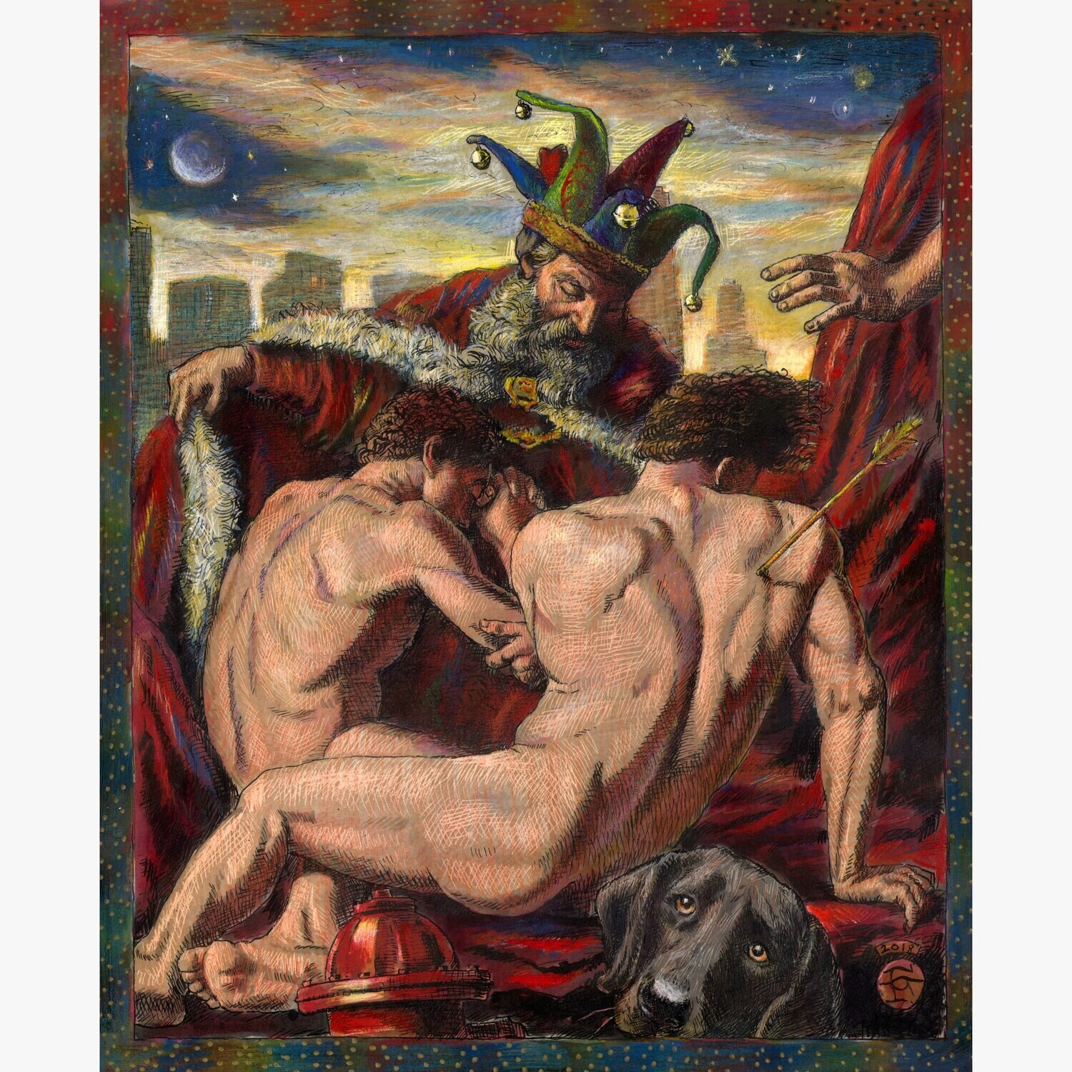 &quot;The Refugees&quot; Original Mixed-Media Work on Paper | Free Shipping Worldwide