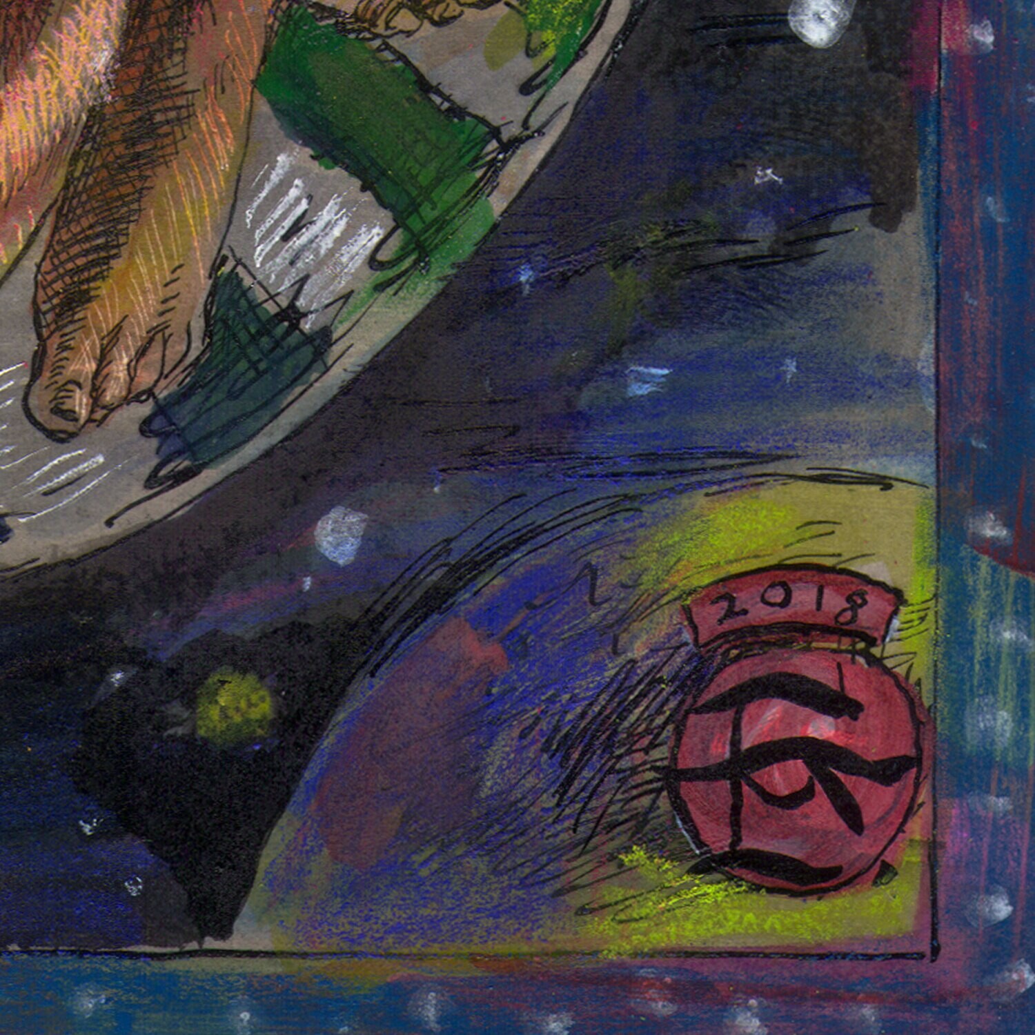 "Above it All" Original Mixed-Media Work on Paper | Free Shipping Worldwide