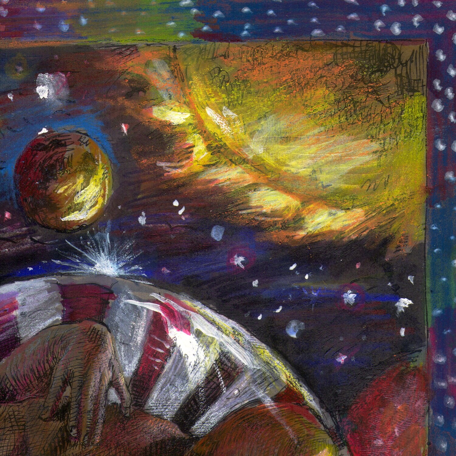"Above it All" Original Mixed-Media Work on Paper | Free Shipping Worldwide