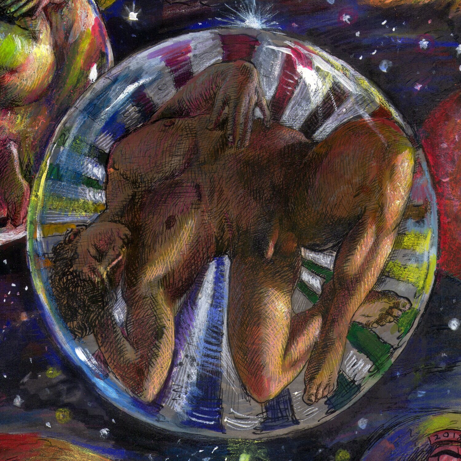 "Above it All" Original Mixed-Media Work on Paper | Free Shipping Worldwide