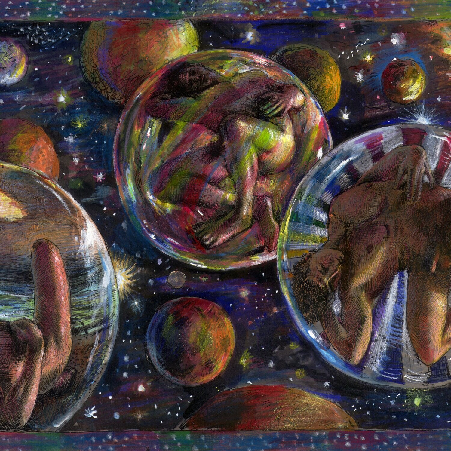 "Above it All" Original Mixed-Media Work on Paper | Free Shipping Worldwide