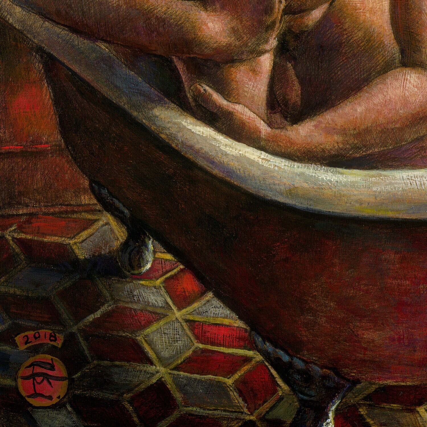 "Emptied" Original Framed Painting on Panel | Free Shipping Worldwide