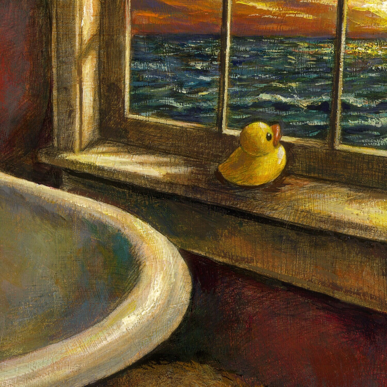 "Emptied" Original Framed Painting on Panel | Free Shipping Worldwide