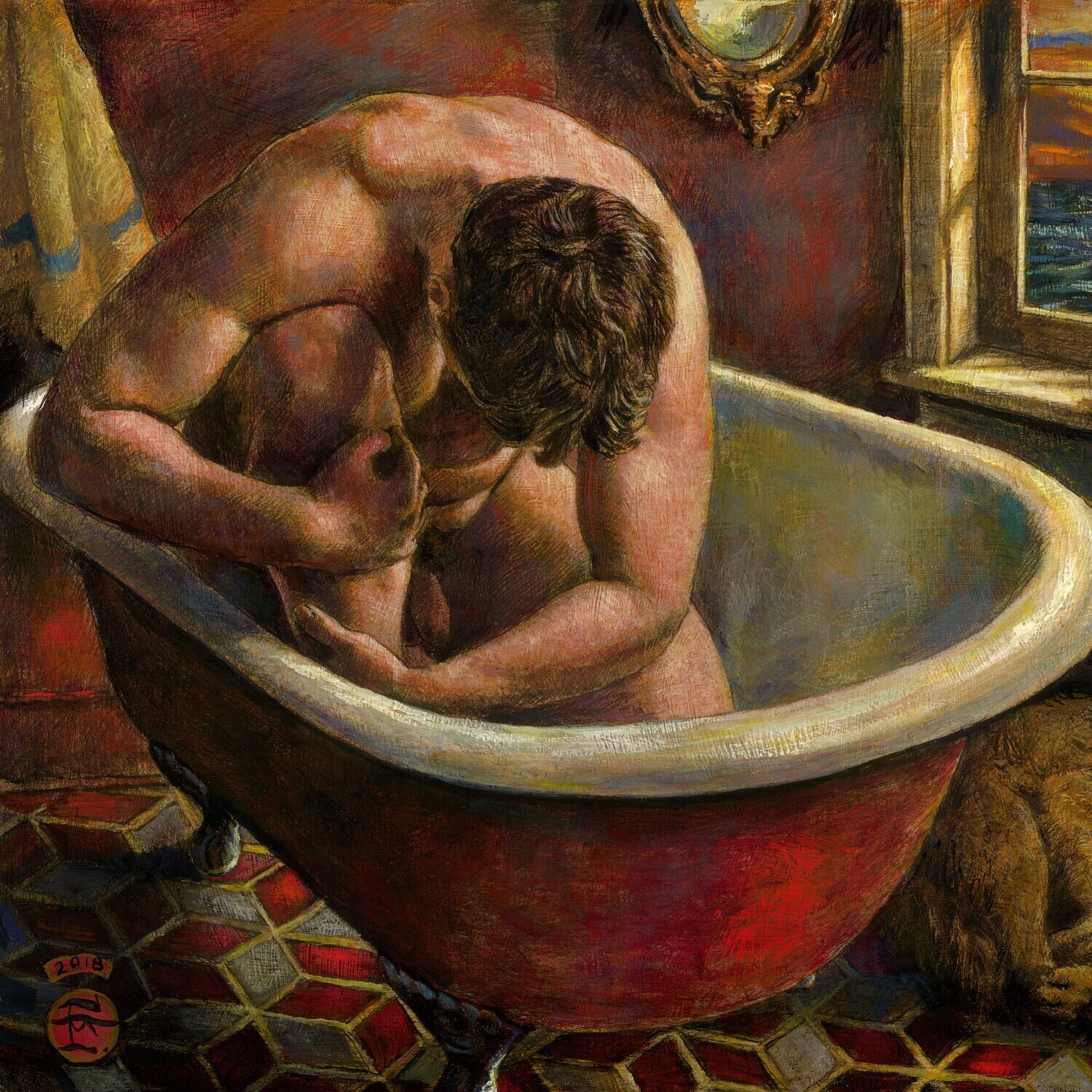 "Emptied" Original Framed Painting on Panel | Free Shipping Worldwide