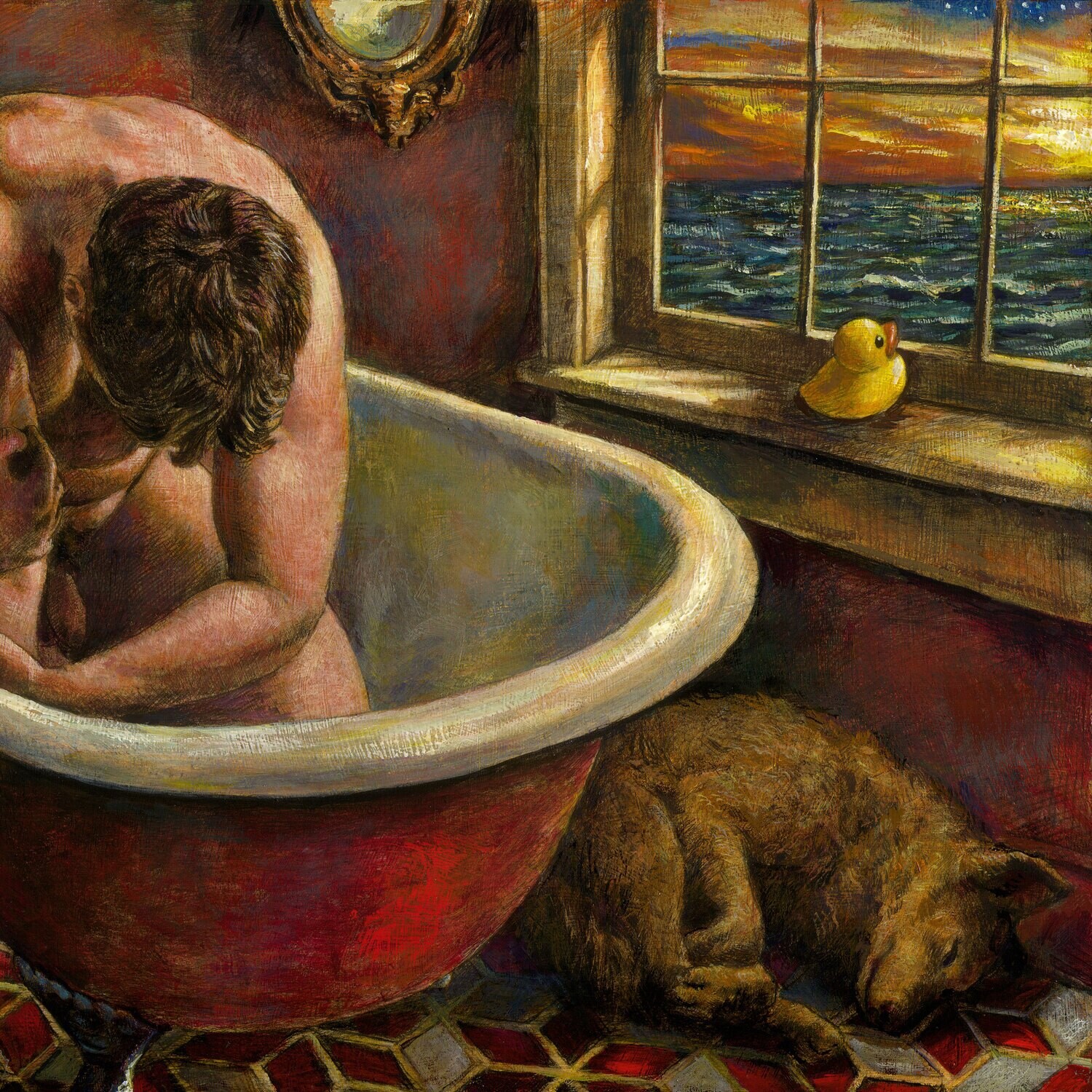 "Emptied" Original Framed Painting on Panel | Free Shipping Worldwide