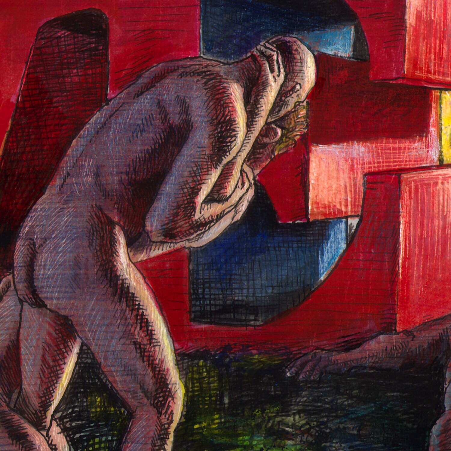 "The Witness" Original Mixed-Media Work on Paper | Free Shipping Worldwide