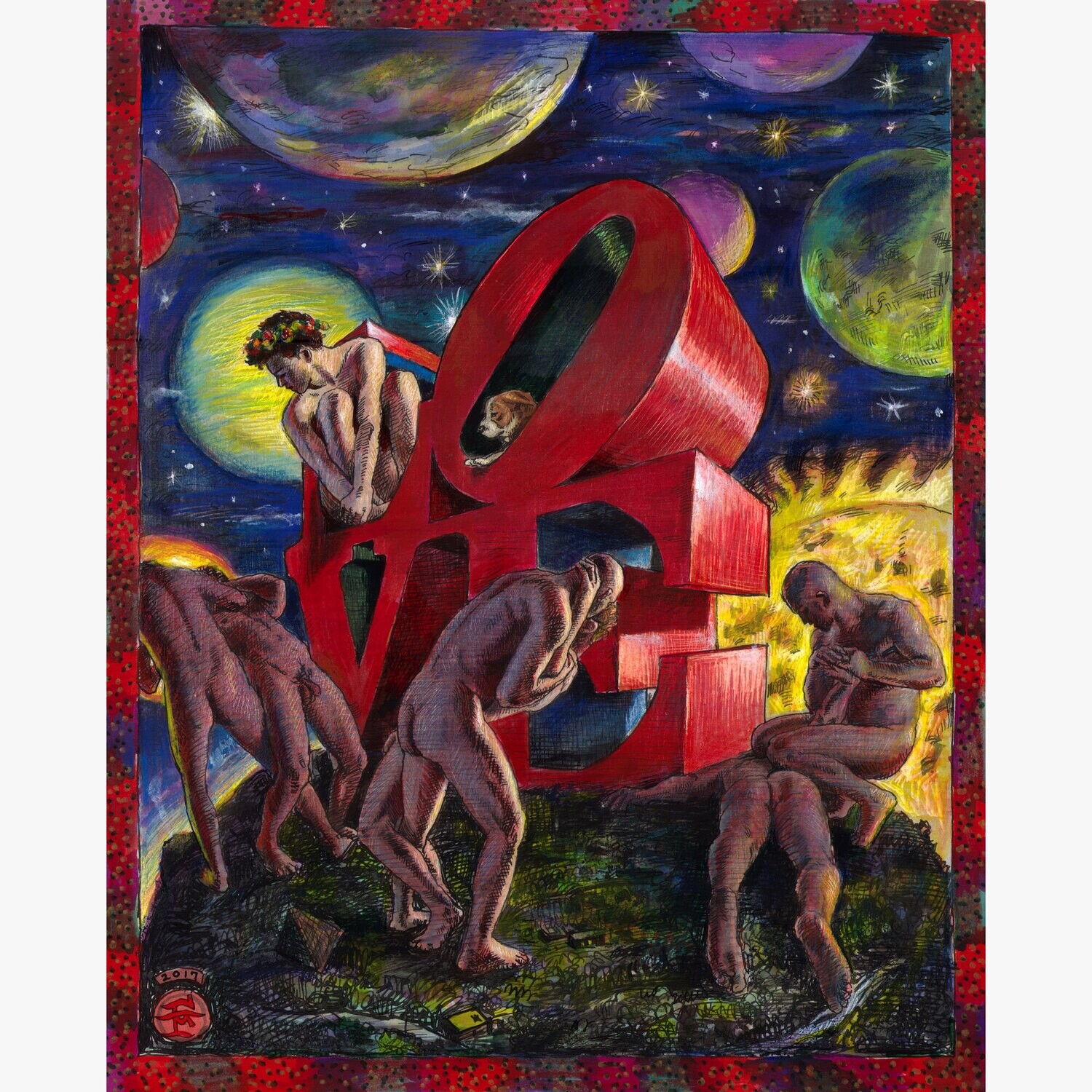&quot;The Witness&quot; Original Mixed-Media Work on Paper | Free Shipping Worldwide