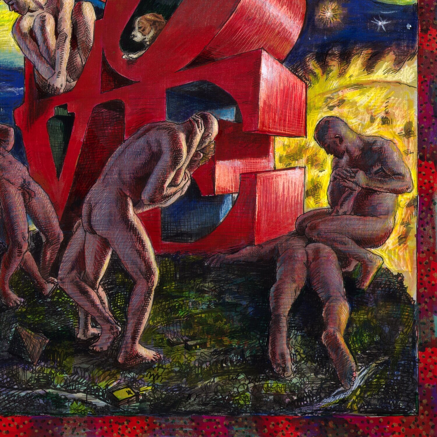 "The Witness" Original Mixed-Media Work on Paper | Free Shipping Worldwide