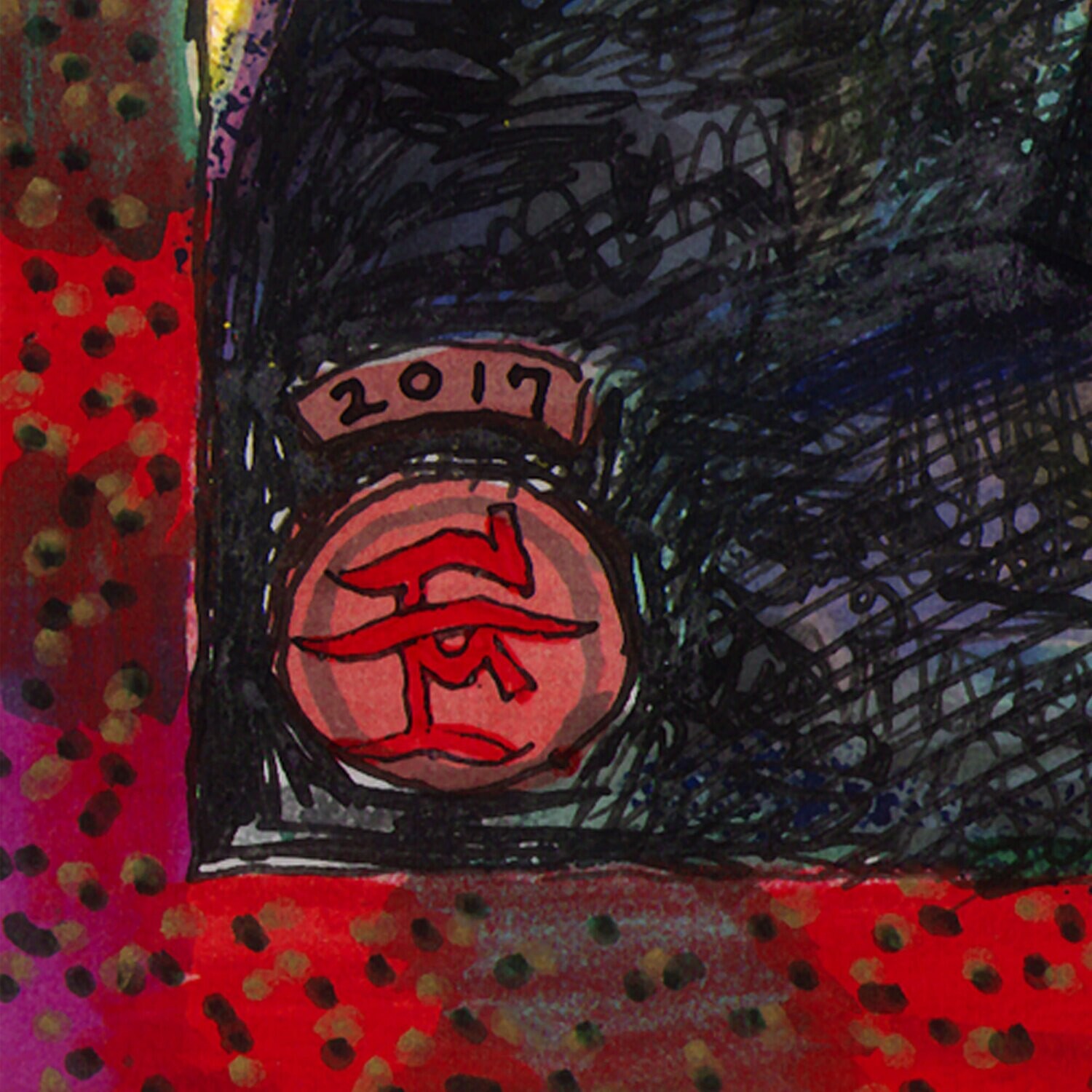"The Witness" Original Mixed-Media Work on Paper | Free Shipping Worldwide
