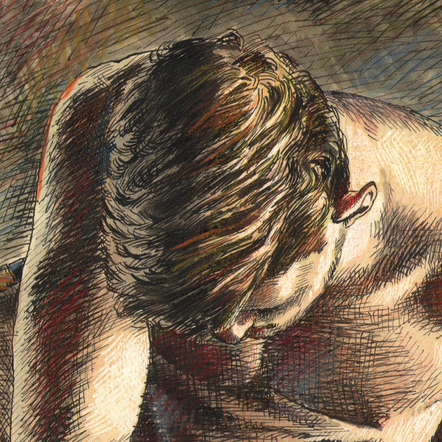 "Hold Back" Original Mixed-Media Work on Paper | Free Shipping Worldwide