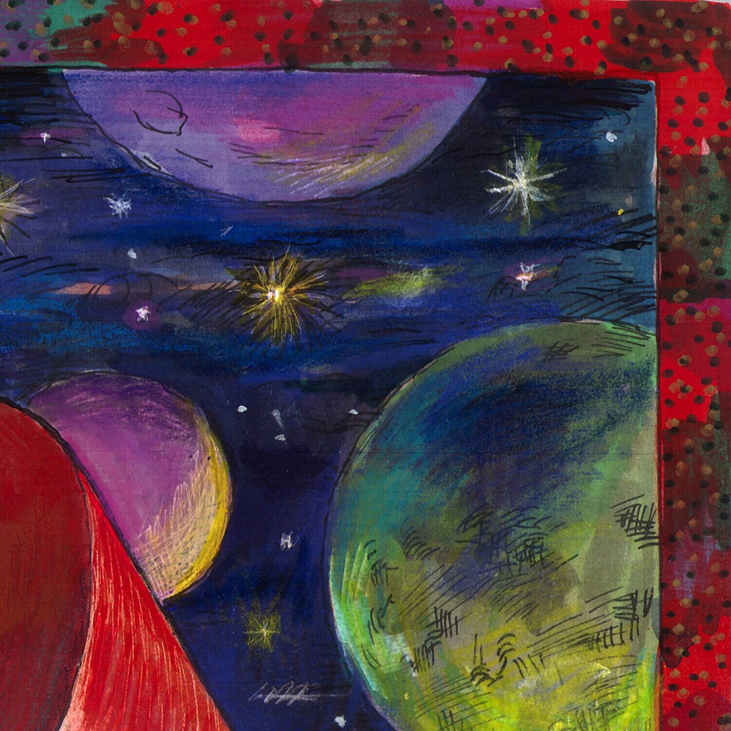 "The Witness" Original Mixed-Media Work on Paper | Free Shipping Worldwide