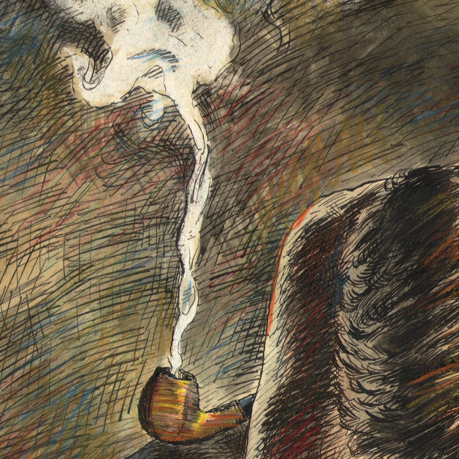 "Hold Back" Original Mixed-Media Work on Paper | Free Shipping Worldwide