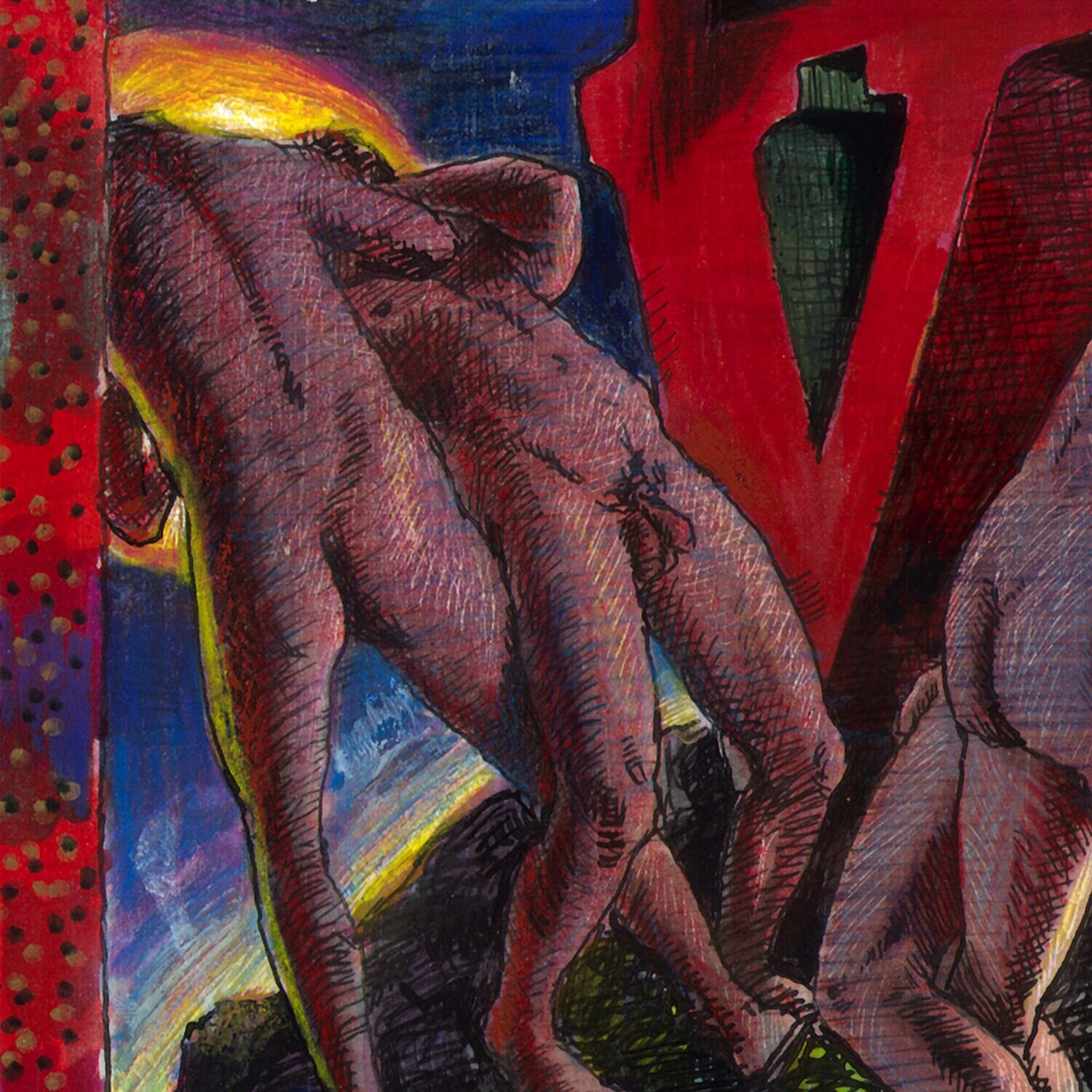 "The Witness" Original Mixed-Media Work on Paper | Free Shipping Worldwide