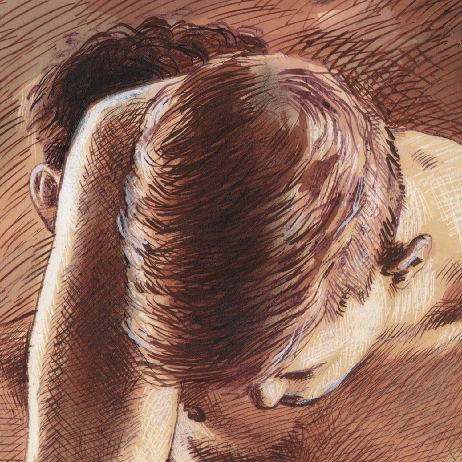 "The Protector" Original Mixed-Media Work on Paper | Free Shipping Worldwide