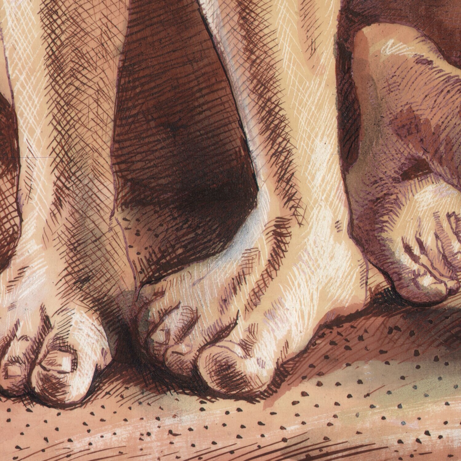 "The Protector" Original Mixed-Media Work on Paper | Free Shipping Worldwide