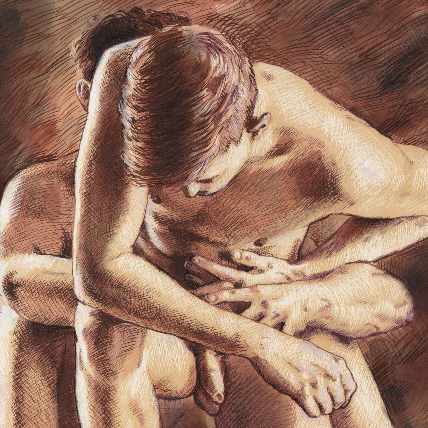"The Protector" Original Mixed-Media Work on Paper | Free Shipping Worldwide