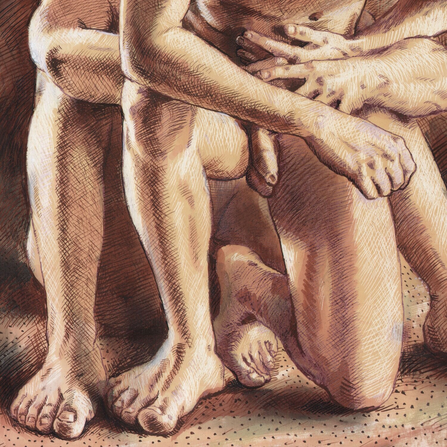 "The Protector" Original Mixed-Media Work on Paper | Free Shipping Worldwide