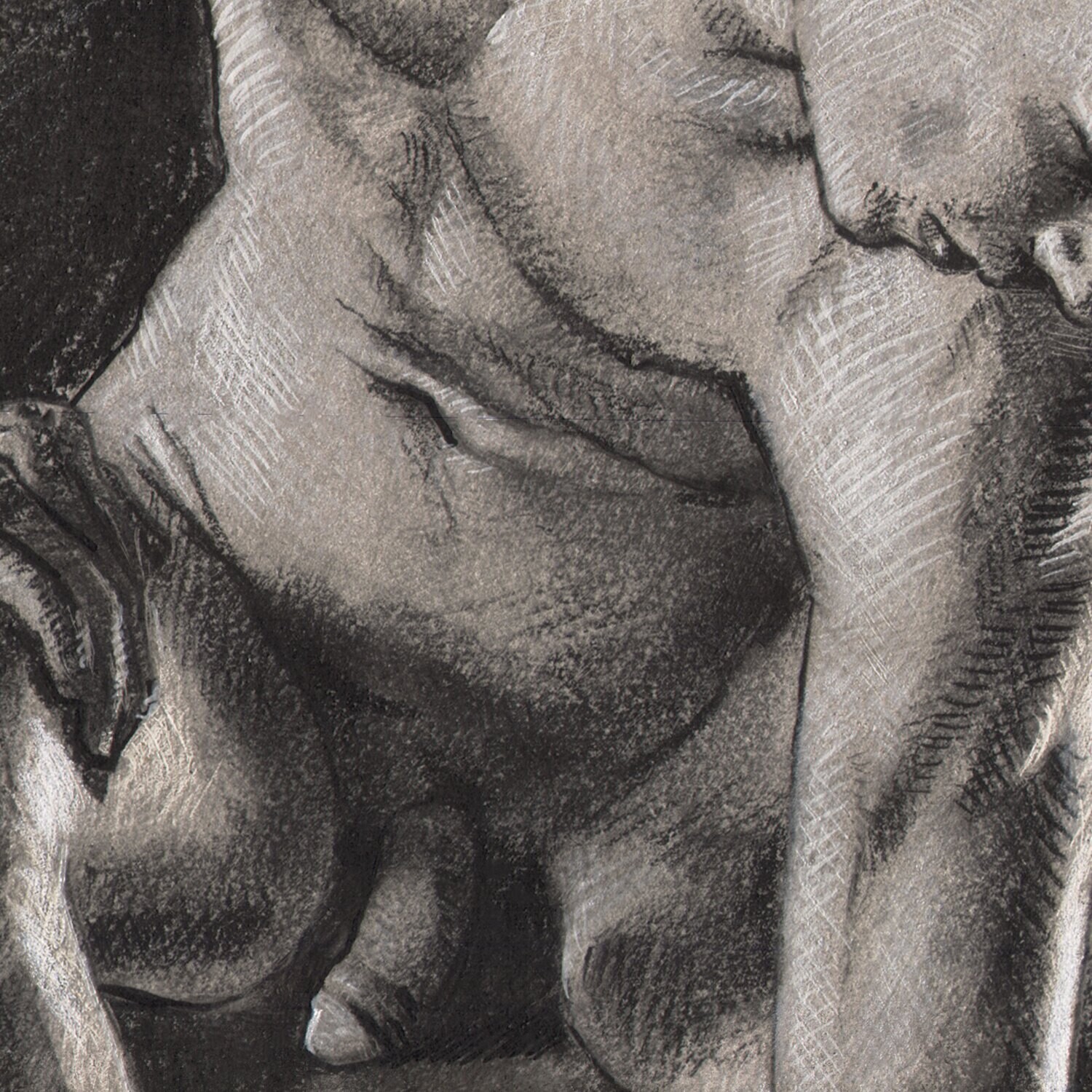 Male Nude | Original Grisaille Work on Paper | Free Shipping Worldwide