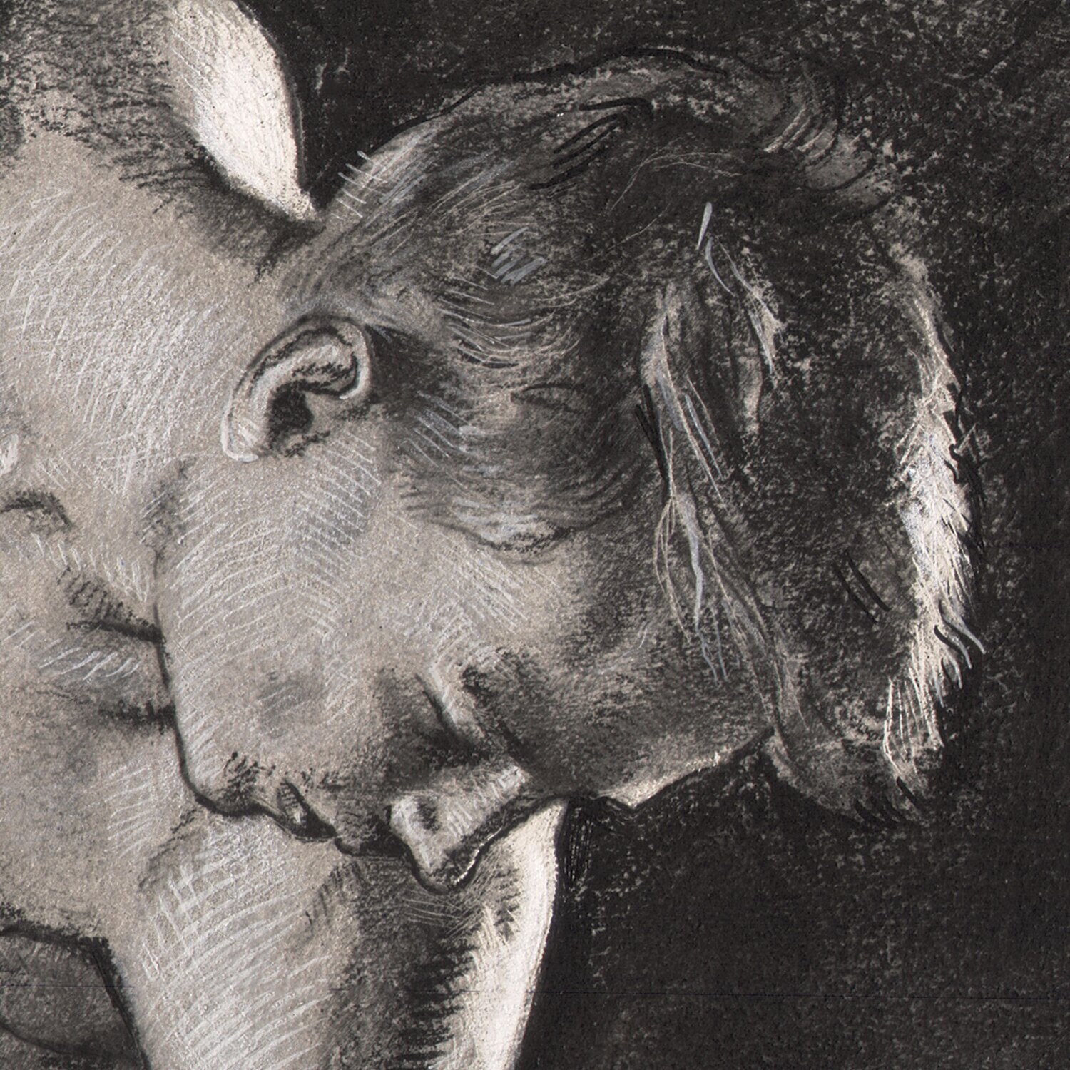 Male Nude | Original Grisaille Work on Paper | Free Shipping Worldwide