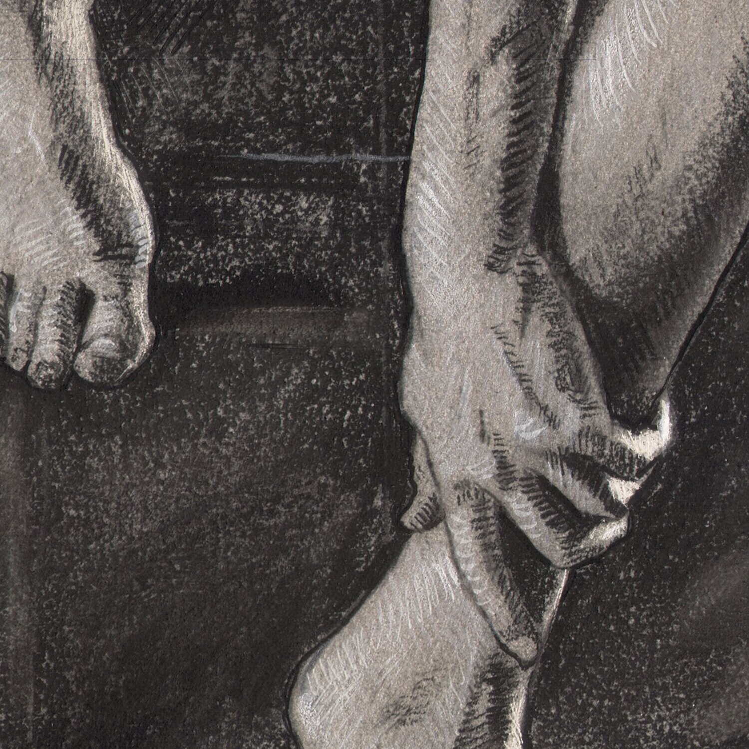 Male Nude | Original Grisaille Work on Paper | Free Shipping Worldwide