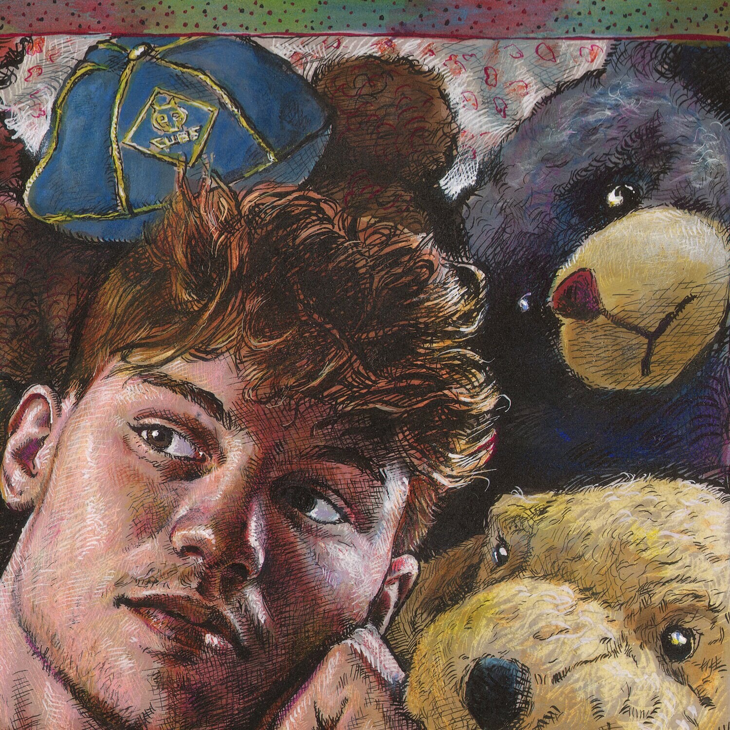 "The Selfie" Original Mixed-Media Work on Paper | Free Shipping Worldwide