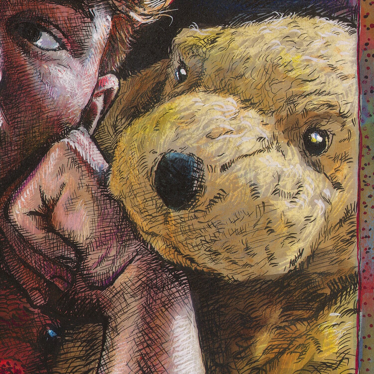 "The Selfie" Original Mixed-Media Work on Paper | Free Shipping Worldwide