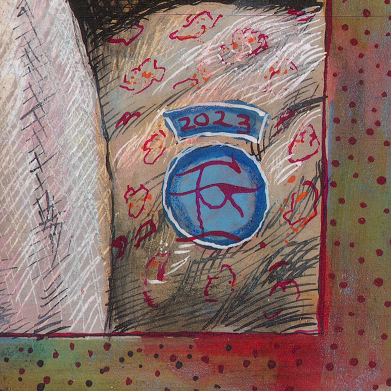 "The Selfie" Original Mixed-Media Work on Paper | Free Shipping Worldwide